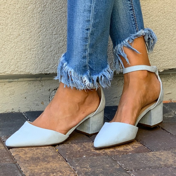 Ash Blue Ankle Strap Block Heel Mary Jane Pump - Picture 5 of 8